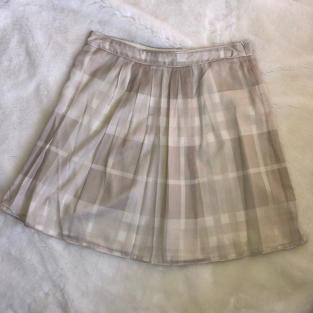 Burberry Pleated Plaid Swing Skirt